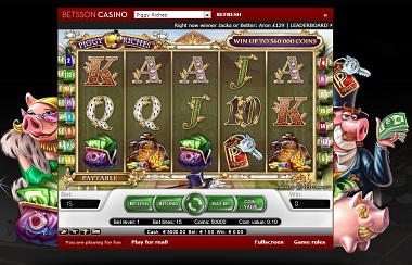 Estratégias de gestão de banca para Piggy Riches com tabelas e gráficos